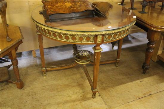 French circular kingwood console table